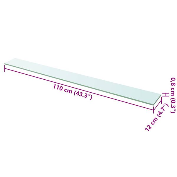 vidaXL Policov&eacute; desky 2 ks sklo čir&eacute; 110 x 12 cm