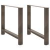 vidaXL Nohy k j&iacute;deln&iacute;mu stolu z př&iacute;rodn&iacute; oceli 2 ks 90 x (72-73) cm ocel