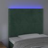 vidaXL Čelo postele s LED tmavě zelen&aacute; 80x5x118/128 cm samet