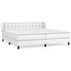vidaXL Box spring postel s matrac&iacute; b&iacute;l&aacute; 200x200 cm uměl&aacute; kůže