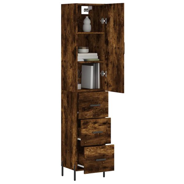 vidaXL Skř&iacute;ň highboard kouřov&yacute; dub 34,5 x 34 x 180 cm kompozitn&iacute; dřevo