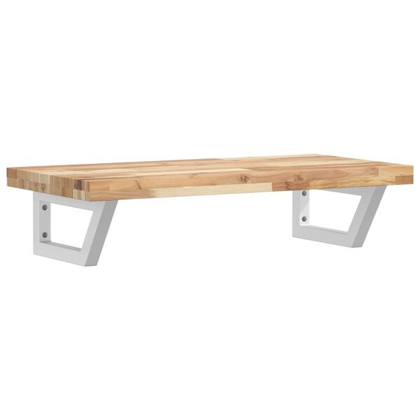 vidaXL Deska pod umyvadlo n&aacute;stěnn&aacute; ocel a masivn&iacute; ak&aacute;ciov&eacute; dřevo