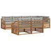 vidaXL Venkovn&iacute; pohovkov&aacute; souprava 7 pcs Př&iacute;rodn&iacute; a světle &scaron;ed&aacute;