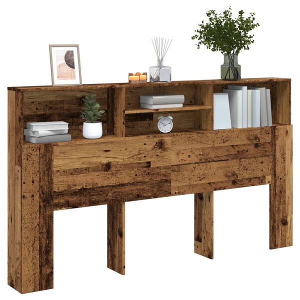 vidaXL Čelo postele s &uacute;ložn&yacute;m prostorem old wood 180 x 19 x 103,5 cm