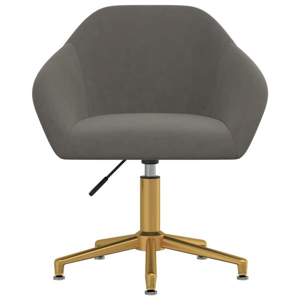 vidaXL Otočn&aacute; j&iacute;deln&iacute; židle tmavě &scaron;ed&aacute; samet