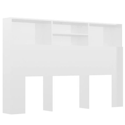 vidaXL Čelo postele s úložným prostorem lesklé bílé 160x19x103,5 cm