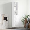 vidaXL Skř&iacute;ň highboard b&iacute;l&aacute; s vysok&yacute;m leskem 34,5x34x180 cm kompozit
