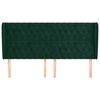 vidaXL Čelo postele typu u&scaron;&aacute;k tmavě zelen&aacute; 183x23x118/128 cm samet