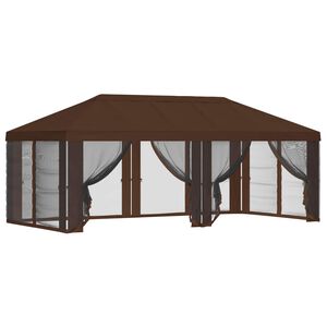 vidaXL Kryt na alt&aacute;n s bočn&iacute;mi stěnami 6 x 3 m Hněd&aacute; Polyester 190