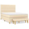 vidaXL Box spring postel s matrac&iacute; kr&eacute;mov&aacute; 140x190 cm textil