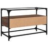 vidaXL TV skř&iacute;ňka se skleněnou deskou kouřov&yacute; dub 80x35x51 cm kompozit