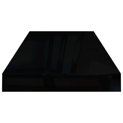 vidaXL Plovoucí nástěnná police černá vysoký lesk 60x23,5x3,8 cm MDF