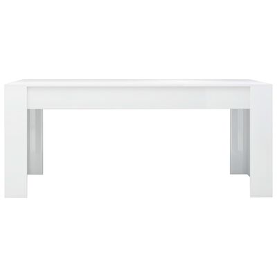 vidaXL Jídelní stůl bílý s vysokým leskem 180 x 90 x 76 cm dřevotříska