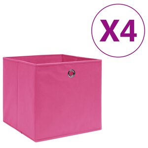 vidaXL &Uacute;ložn&eacute; boxy 4 ks netkan&aacute; textilie 28 x 28 x 28 cm růžov&eacute;
