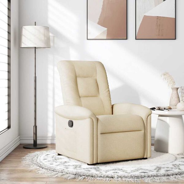 vidaXL Polohovac&iacute; křeslo kr&eacute;mov&eacute; textil