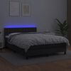 vidaXL Box spring postel s matrac&iacute; a LED čern&aacute; 140 x 190 cm uměl&aacute; kůže