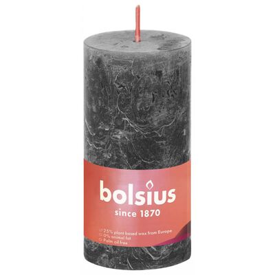 Bolsius Rustikální válcové svíčky Shine 8 ks 100 x 50 mm bouřkově šedé