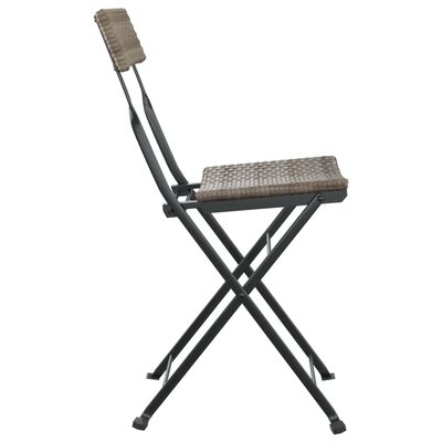 vidaXL Skládací bistro židle 2 ks šedé polyratan a ocel