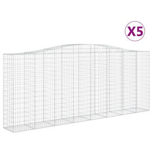 vidaXL Klenut&eacute; gabionov&eacute; ko&scaron;e 5 ks 400x50x160/180cm pozinkovan&eacute; železo