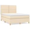 vidaXL Box spring postel s matrac&iacute; kr&eacute;mov&aacute; 140x200 cm textil