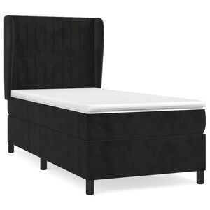 vidaXL Box spring postel s matrac&iacute; čern&aacute; 80 x 200 cm samet