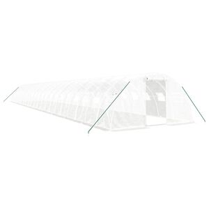 vidaXL Sklen&iacute;k s ocelov&yacute;m r&aacute;mem b&iacute;l&yacute; 88 m&sup2; 22 x 4 x 2 m