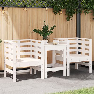 vidaXL Zahradní židle 2 ks bílé 61,5 x 53 x 71 cm masivní borové dřevo