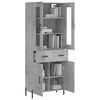 vidaXL Skř&iacute;ň highboard betonově &scaron;ed&aacute; 69,5x34x180 cm kompozitn&iacute; dřevo