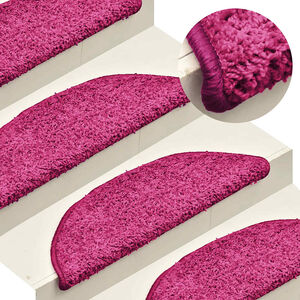 vidaXL Schodov&eacute; rohože 15 ks 56 x 17 x 3 cm růžov&eacute;, půlkulat&eacute;