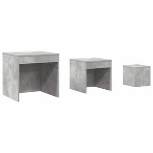vidaXL Hn&iacute;zdov&eacute; stolky 3 ks betonově &scaron;ed&eacute; kompozitn&iacute; dřevo