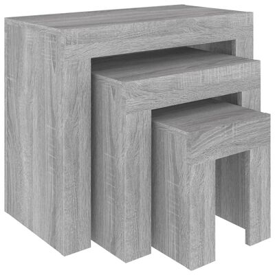 vidaXL Hnízdové konferenční stolky 3 ks šedé sonoma kompozitní dřevo