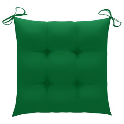 vidaXL Jídelní židle 6 ks zelené podušky masivní teak