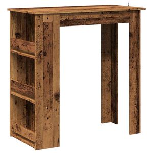 vidaXL Barov&yacute; stůl s &uacute;ložn&yacute;m reg&aacute;lem old wood 102 x 50 x 103,5 cm