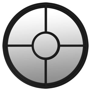 vidaXL Zahradn&iacute; zrcadlo čern&eacute; 60 x 4 cm železo kulat&eacute; do exteri&eacute;ru