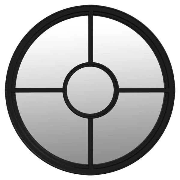 vidaXL Zahradn&iacute; zrcadlo čern&eacute; 60 x 4 cm železo kulat&eacute; do exteri&eacute;ru