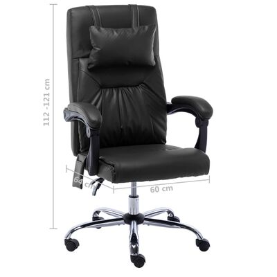 vidaXL Masážní kancelářská židle černá umělá kůže