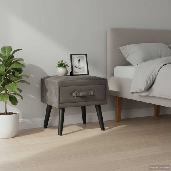 vidaXL Nočn&iacute; stolky 2 ks &scaron;ed&eacute; 40 x 35 x 40 cm samet