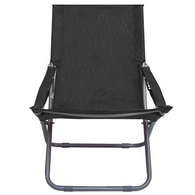 vidaXL Skládací plážové židle 2 ks textil černé