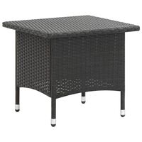 vidaXL Čajový stolek černý 50 x 50 x 47 cm polyratan