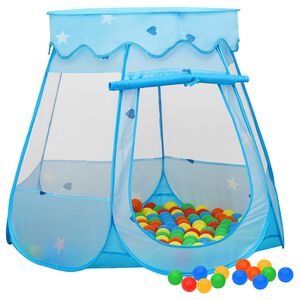 vidaXL Dětsk&yacute; stan na hran&iacute; s 250 m&iacute;čky modr&yacute; 102 x 102 x 82 cm