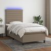 vidaXL Box spring postel s matrac&iacute; a LED taupe 100x200 cm textil