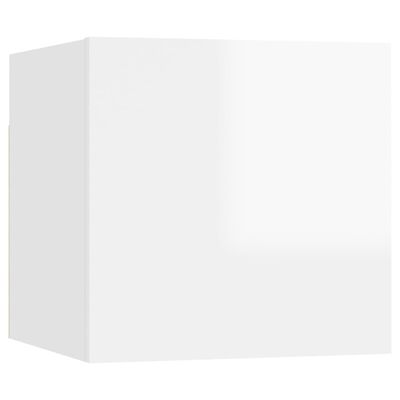 vidaXL Nástěnná TV skříňka bílá s vysokým leskem 30,5 x 30 x 30 cm