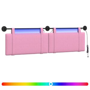 vidaXL Z&aacute;věsn&eacute; čelo postele Růžov&aacute; Textil