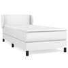 vidaXL Box spring postel s matrac&iacute; b&iacute;l&aacute; 100x200 cm uměl&aacute; kůže