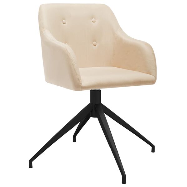 vidaXL Otočn&eacute; j&iacute;deln&iacute; židle 2 ks kr&eacute;mov&eacute; textil