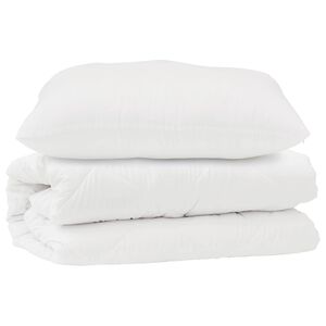 vidaXL Sada přikr&yacute;vek s pol&scaron;t&aacute;řem 2 pcs B&iacute;l&aacute; Mikrovl&aacute;kno