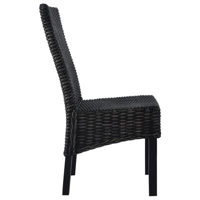 vidaXL Jídelní židle 2 ks černé ratan kubu a mangovníkové dřevo
