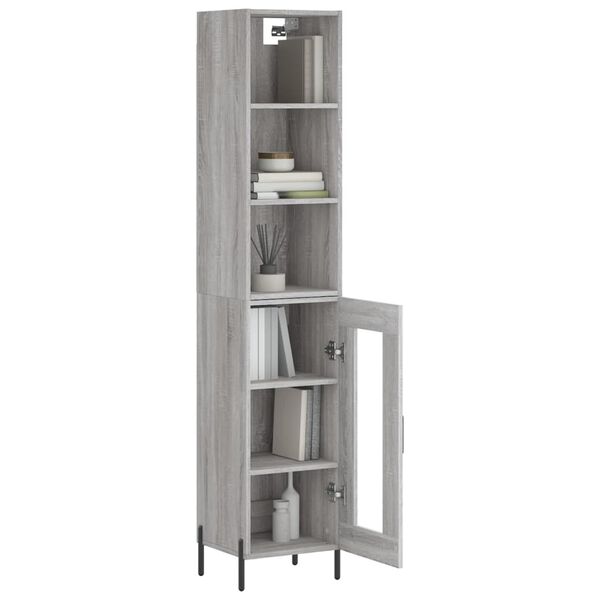 vidaXL Skř&iacute;ň highboard &scaron;ed&aacute; sonoma 34,5 x 34 x 180 cm kompozitn&iacute; dřevo