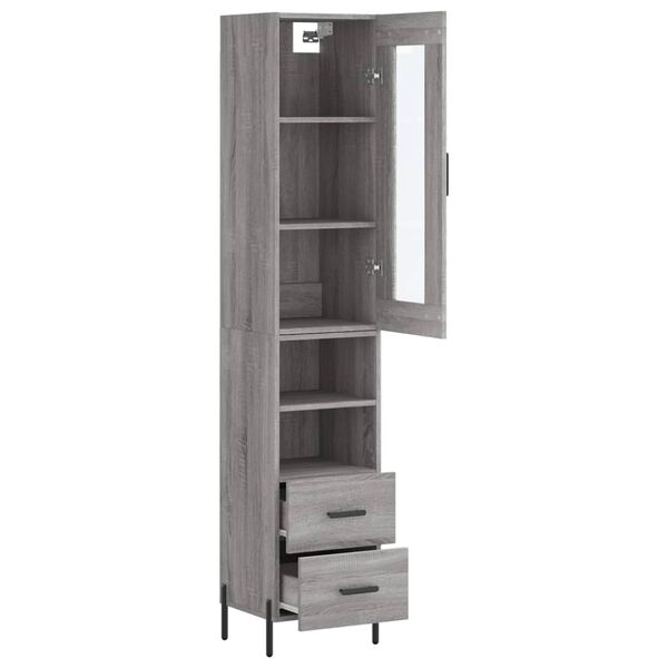 vidaXL Skř&iacute;ň highboard &scaron;ed&aacute; sonoma 34,5 x 34 x 180 cm kompozitn&iacute; dřevo