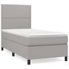 vidaXL Box spring postel s matrac&iacute; světle &scaron;ed&aacute; 90x200 cm textil